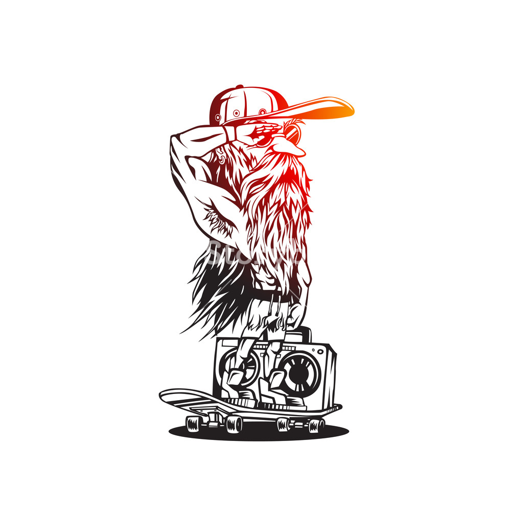 1000x1000 Cool Boy On Skateboard Vector Illustration Royalty Free Stock