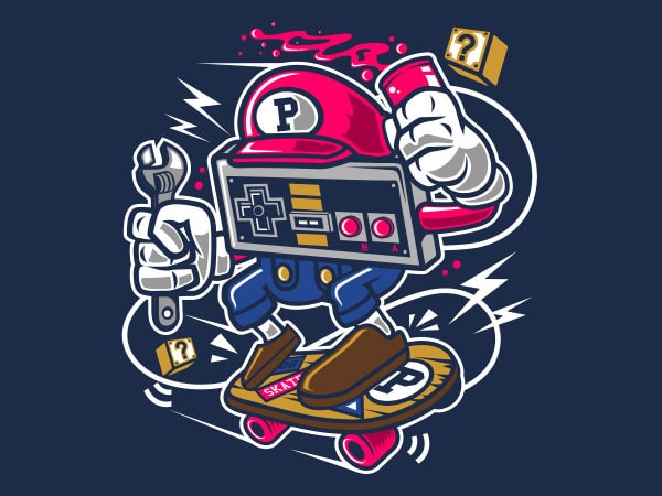 600x450 Player Skater Vector T Shirt Design