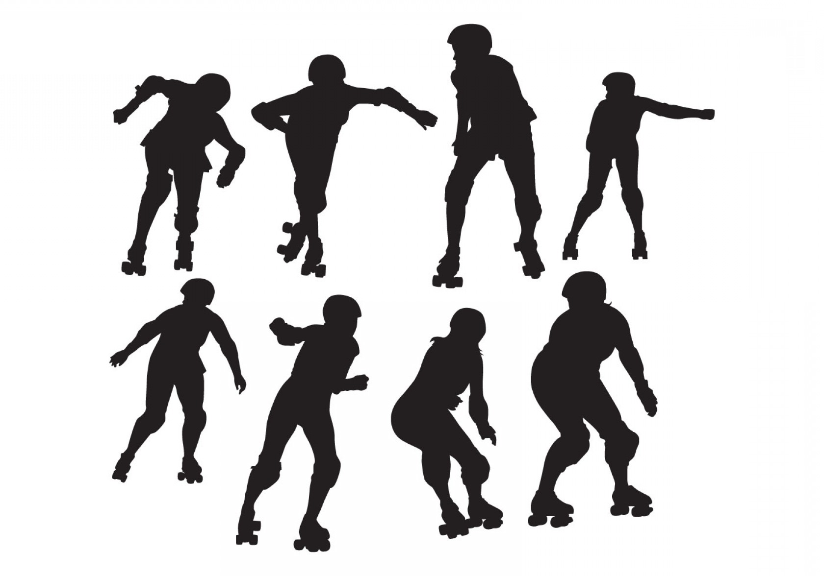 1680x1176 Free Roller Skating Silhouettes Vector Hoodamathrun
