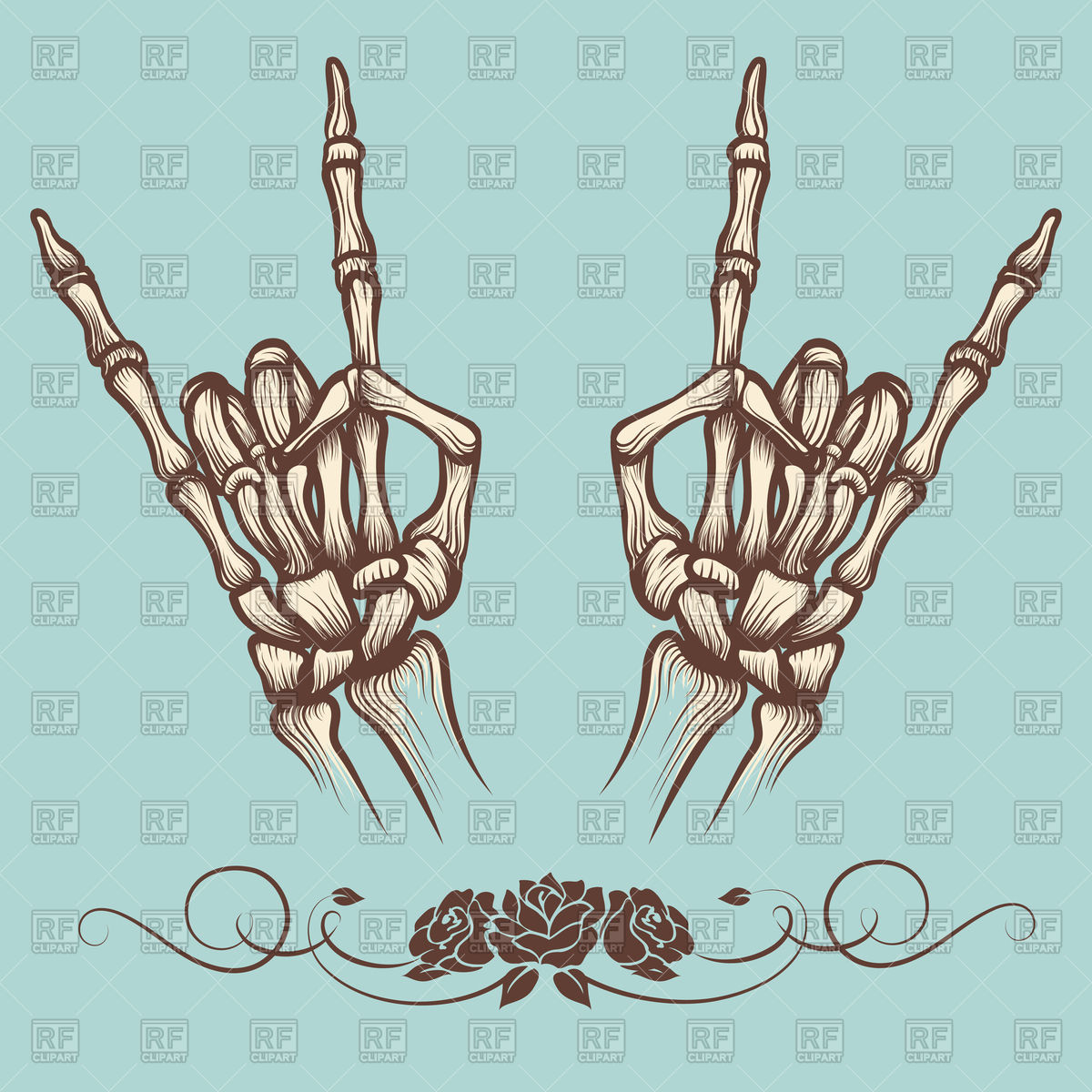 1200x1200 Rock Poster With Skeleton Hands