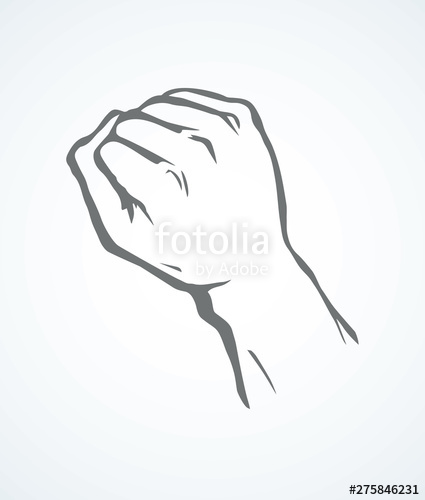 425x500 Superman's Hand With An Elongated Fist Vector Drawing Stock