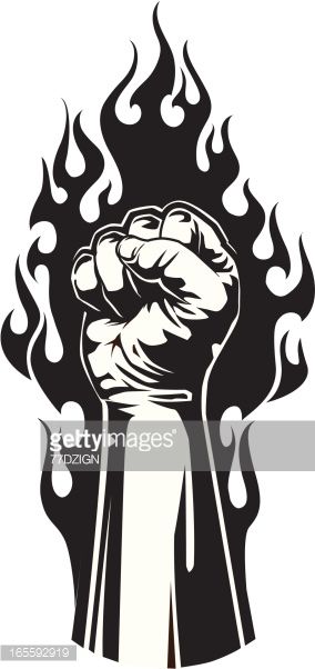 284x602 Clinching Fist On Fire Graphic Design In Art, Arts