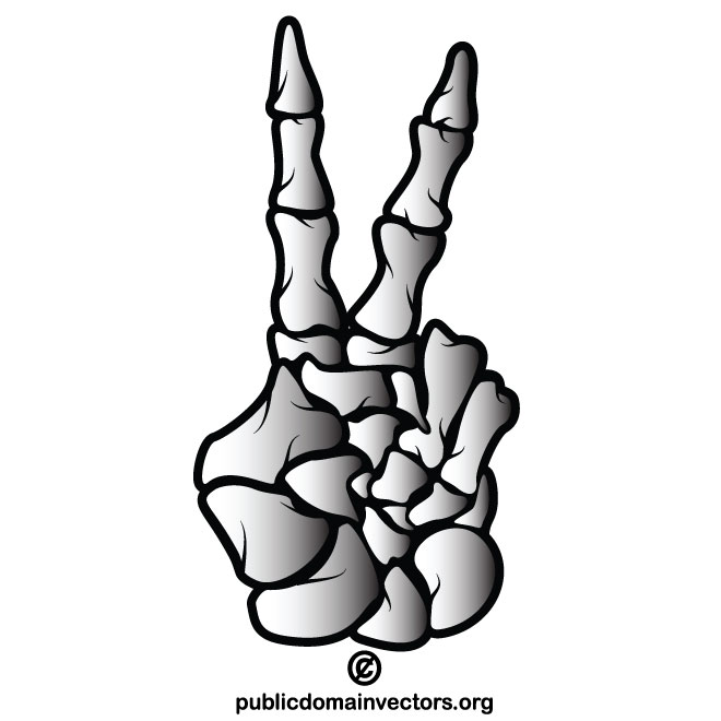 660x660 Victory Sign With Skeleton Hands