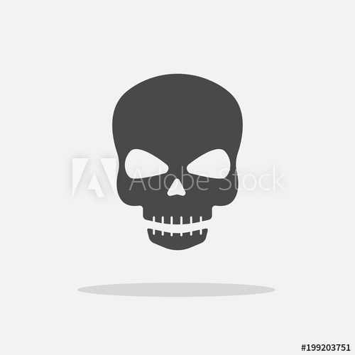 500x500 Skeleton Skull Vector Icon Head Danger Symbol