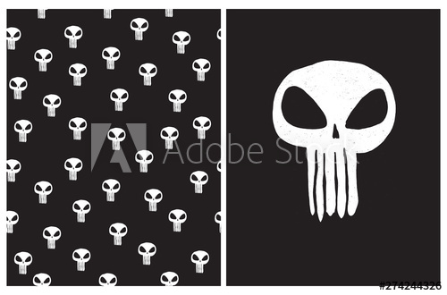 500x330 Halloween Skeleton Head Vector Image