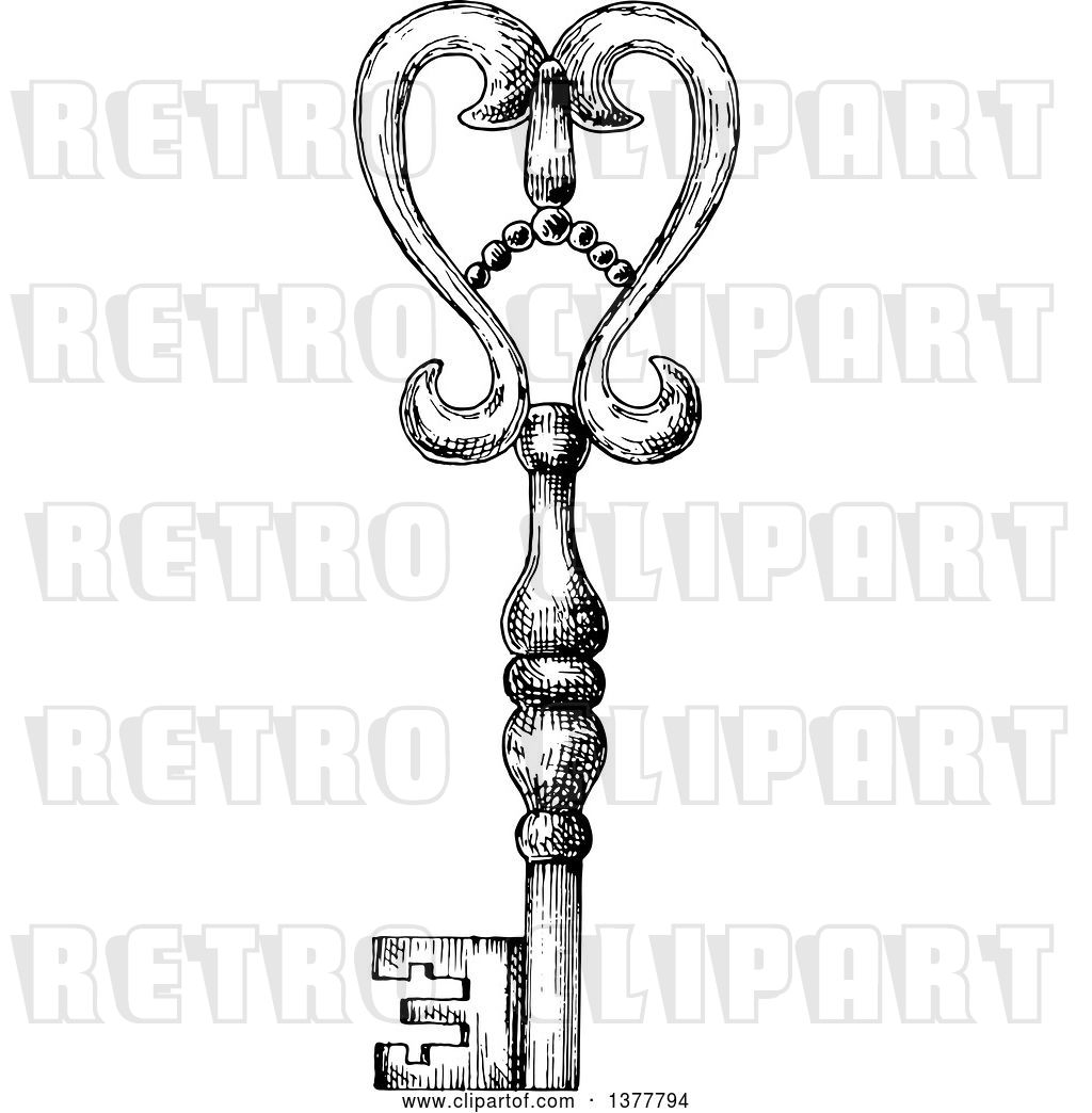1024x1044 Vector Clip Art Of Retro Sketched Skeleton Key
