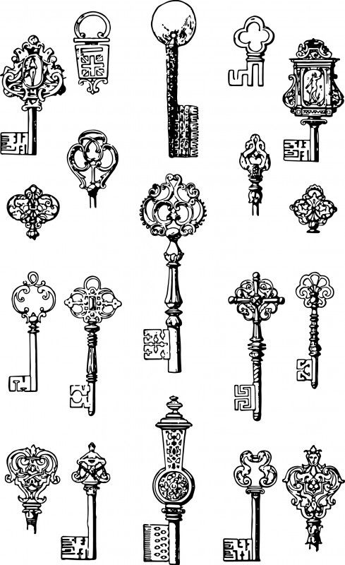 489x800 Vintage Keys Free Vector Clip Art Stuff Vintage Keys