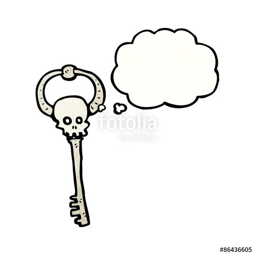 500x500 Spooky Skeleton Key Cartoon Stock Image And Royalty Free Vector