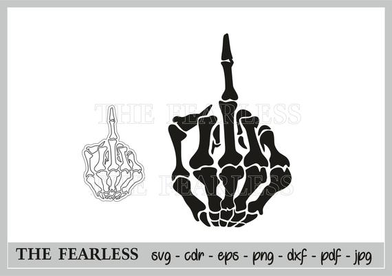 570x401 Middle Finger Skeleton Clip Art Vector Formats Etsy