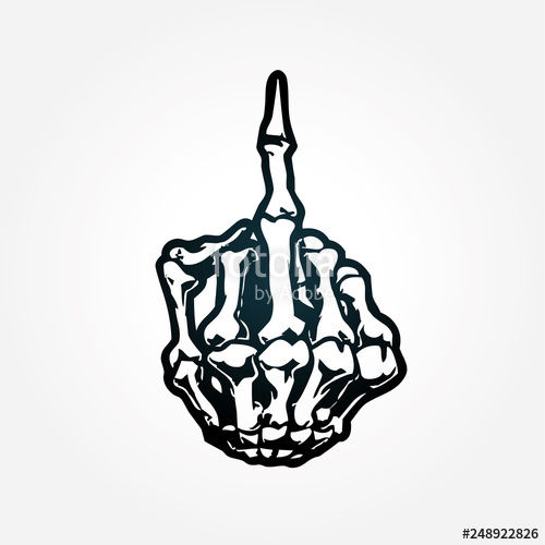 500x500 Skull Middlefinger Stock Image And Royalty Free Vector