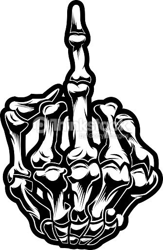335x514 Middle Finger Vector Illustration Drawing In Skull