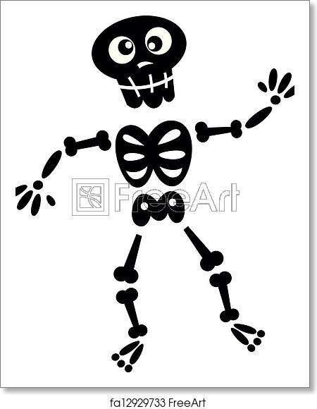 450x580 Free Art Print Of Black Skeleton Silhouette Isolated On White