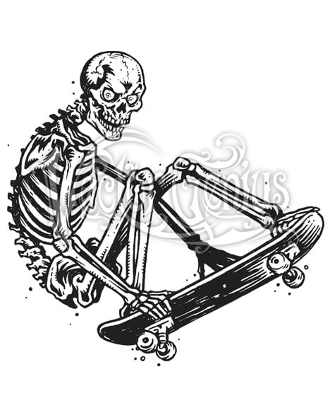 468x580 Skateboarding Skeleton Clip Art