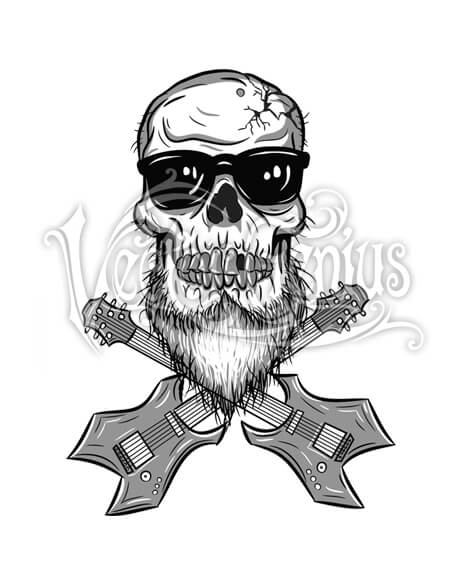 468x580 Cool Musical Skull Skeleton Clip Art