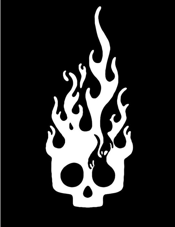 600x778 Skull Fire Head Skeleton Flame Flaming Skull Sign Vector Art