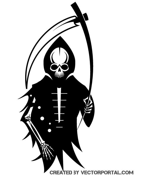 600x700 Death Skeleton With Scythe Vector Download Free Vector Art
