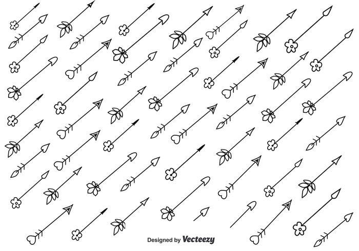 Love And Floral Sketch Arrow Vectors 700x490 Love And Floral Sketch Arrow Vectors