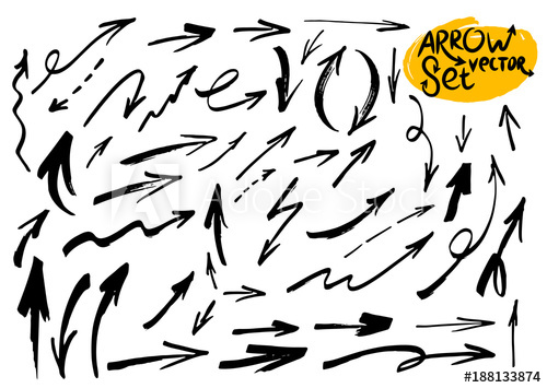 Set Of Grunge Sketch Handmade Watercolor Doodle Arrow Vector 500x355 Set Of Grunge Sketch Handmade Watercolor Doodle Arrow Vector