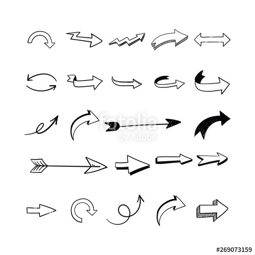 Arrow Doodles Set Hand Drawn Sketch Arrows Vector Collection 500x500 Arrow Doodles Set Hand Drawn Sketch Arrows Vector Collection