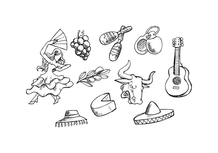 Free Spain Sketch Icon Vector 700x490 Free Spain Sketch Icon Vector
