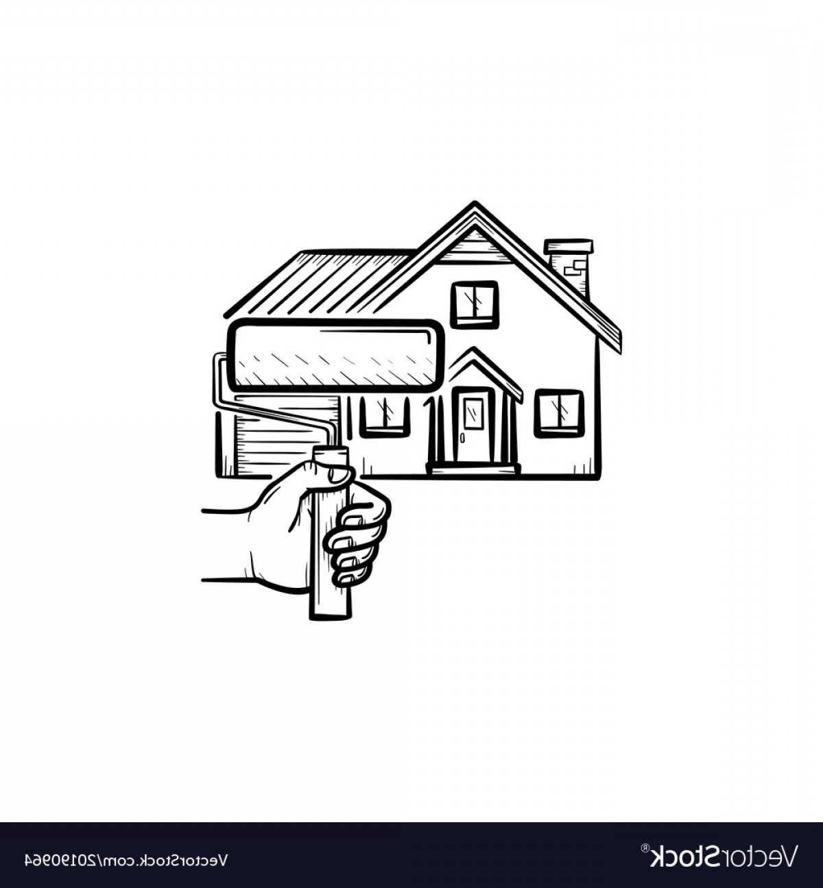 House Painting Hand Drawn Sketch Icon Vector Catchsplace 1200x1296 House Painting Hand Drawn Sketch Icon Vector Catchsplace