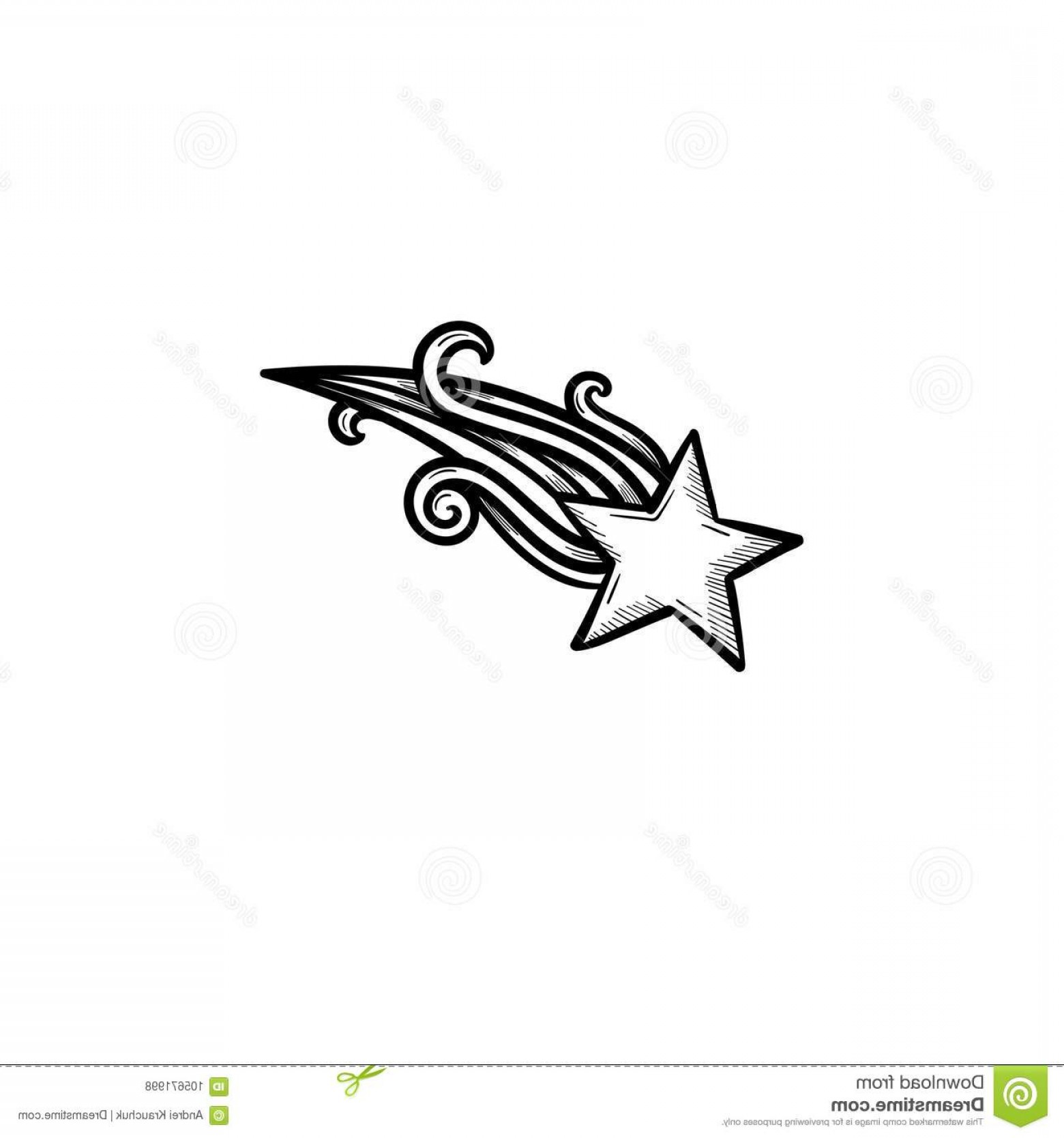 1560x1668 Shooting Star Hand Drawn Sketch Icon Vector Hand Drawn Shooting