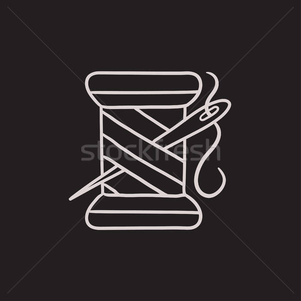 Spool Of Thread And Needle Sketch Icon Vector Illustration 600x600 Spool Of Thread And Needle Sketch Icon Vector Illustration