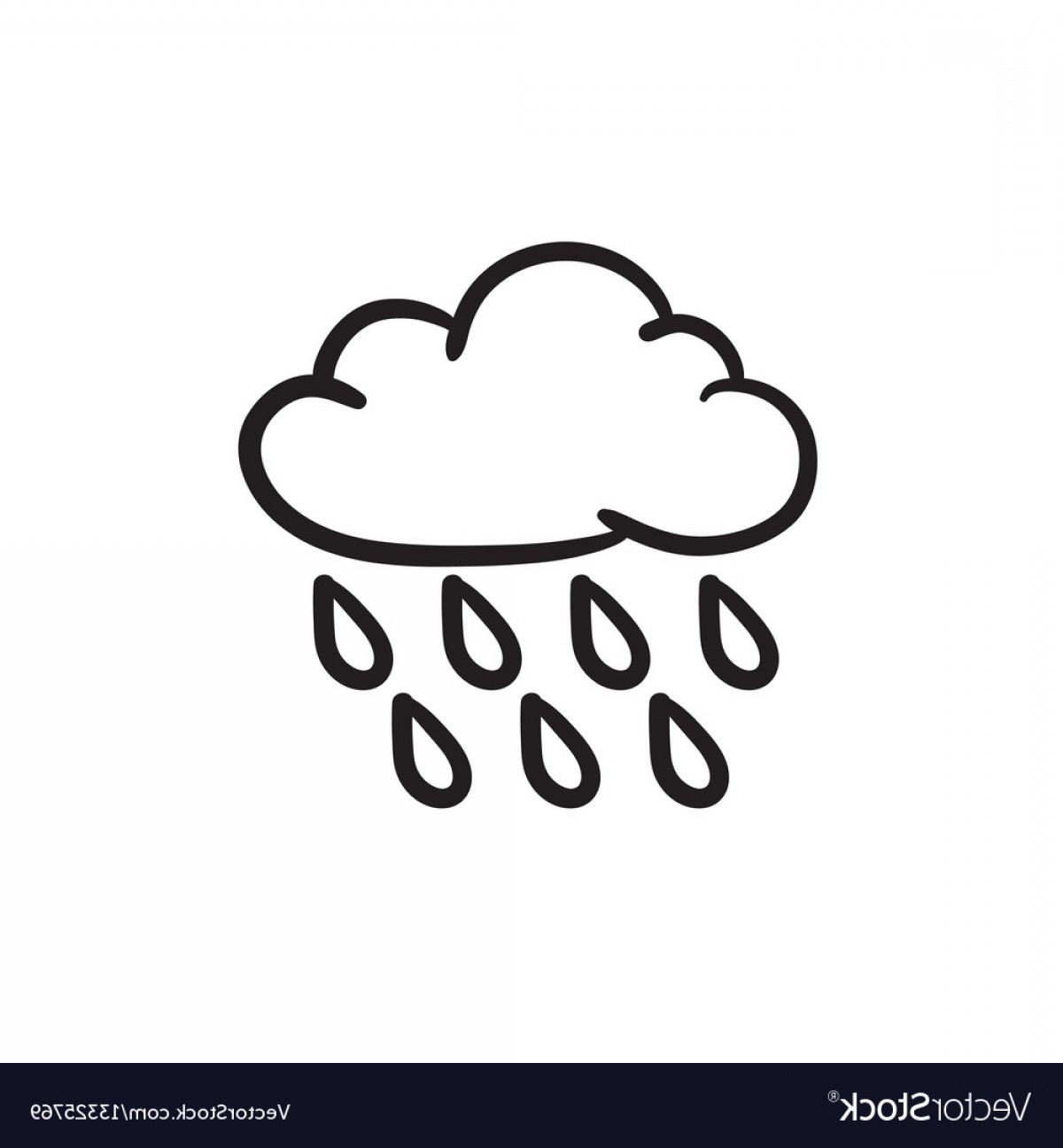 Cloud And Rain Sketch Icon Vector Handandbeak 1200x1296 Cloud And Rain Sketch Icon Vector Handandbeak