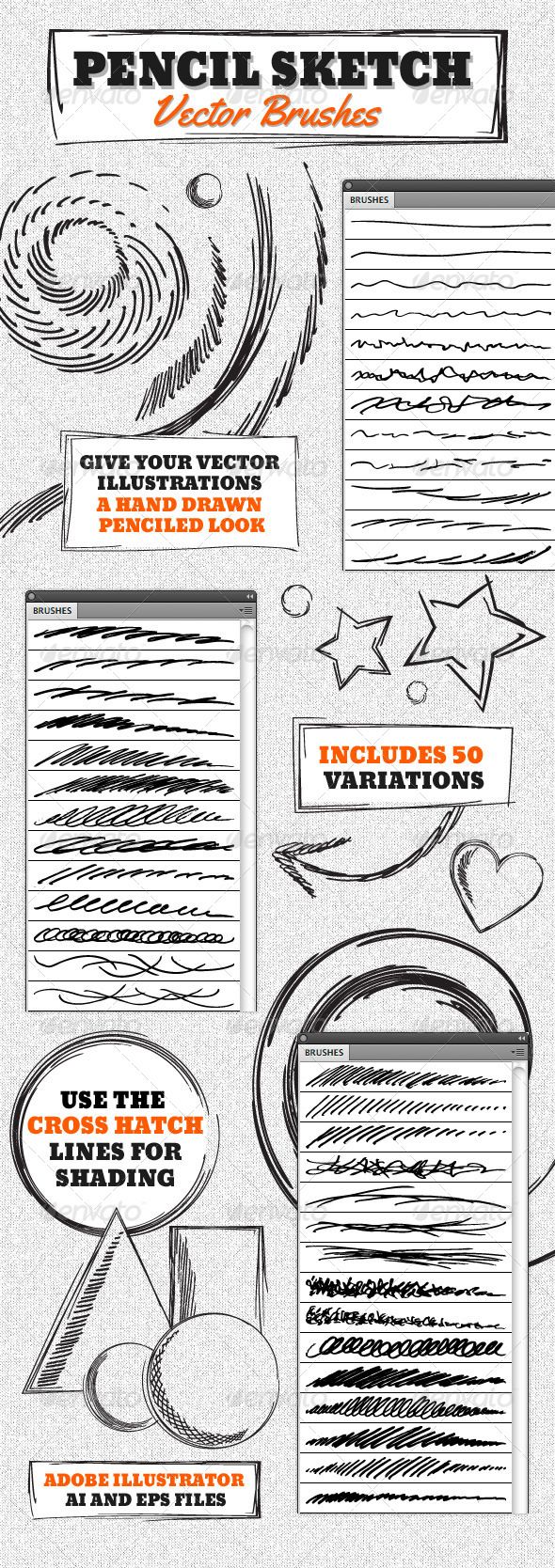 590x1668 Vector Pencil Sketch Brushes