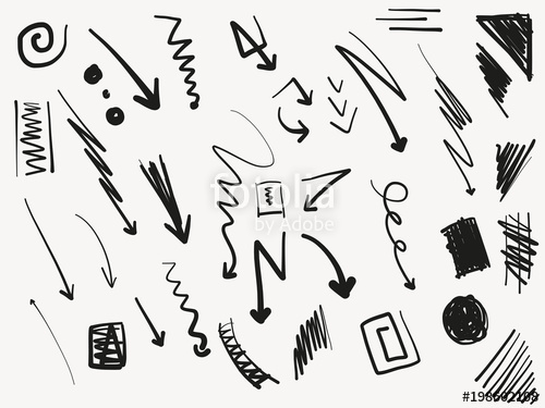 500x375 Hand Drawn Lines And Sketch Graphic Element Vector Stock Image