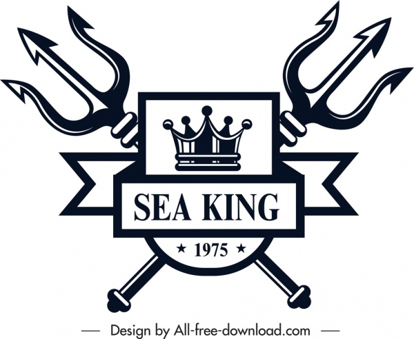 600x492 Marine Logo Template Royal Emblem Symmetrical Sketch Free Vector