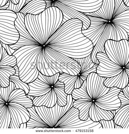 450x470 Abstract Monochrome Sketch Floral Seamless Pattern Hair Pattern