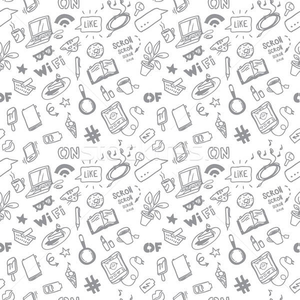 Social Media For Girls Sketch Vector Seamless Doodle Pattern 600x600 Social Media For Girls Sketch Vector Seamless Doodle Pattern