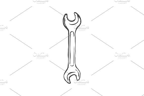 Hand Drawn Wrench Isolated On White 580x386 Hand Drawn Wrench Isolated On White