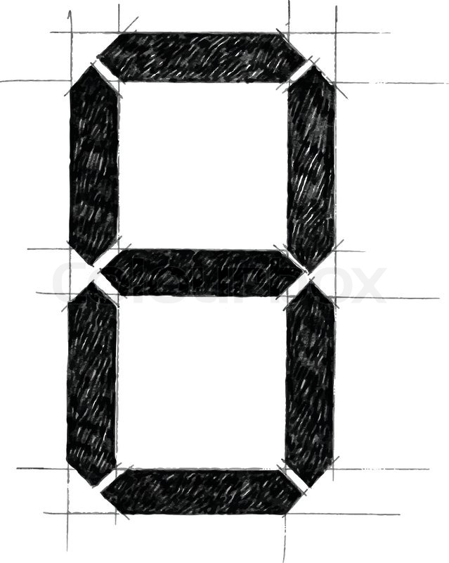 639x800 Number Digital Sketchbook Vector Stock Vector Colourbox