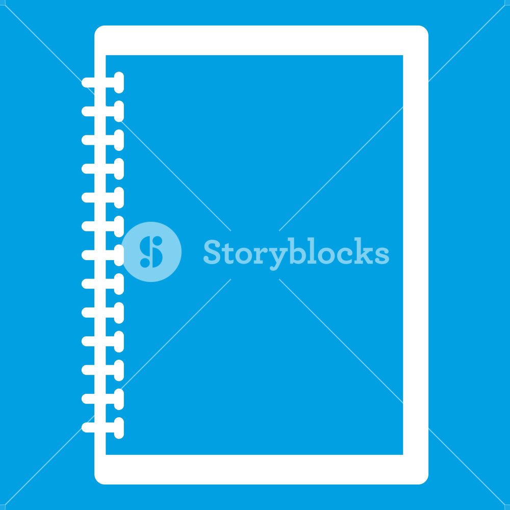 1000x1000 Sketchbook Icon White Isolated On Blue Background Vector