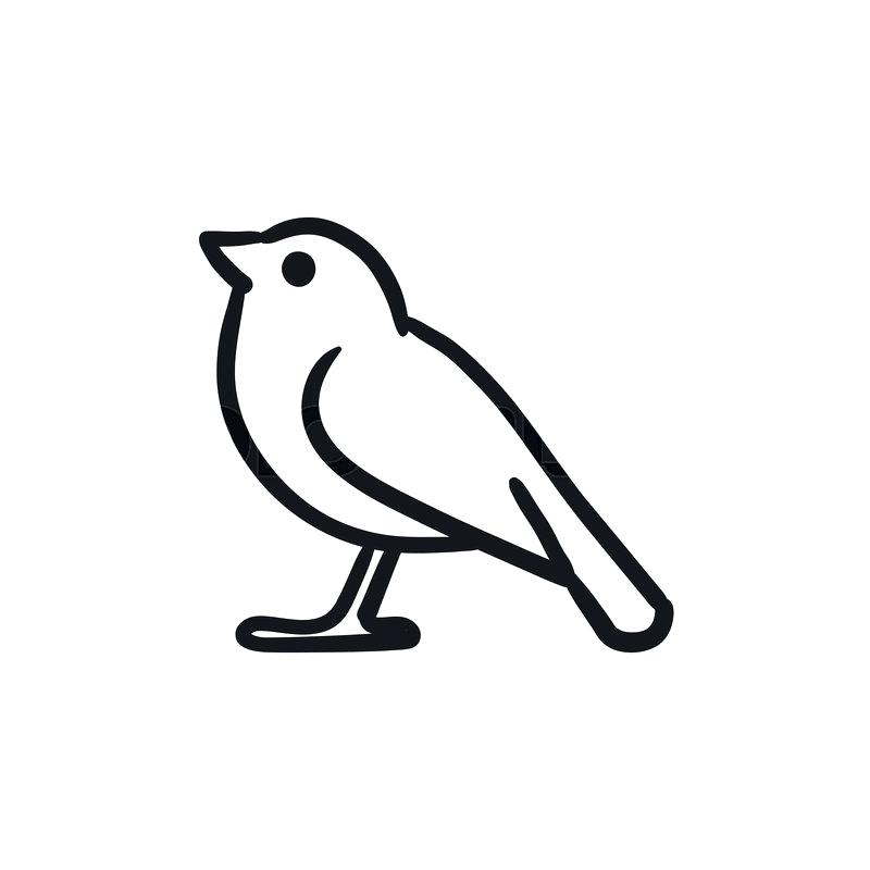800x800 Vector Sketch Bird Icon Isolated On Background Hand Drawn