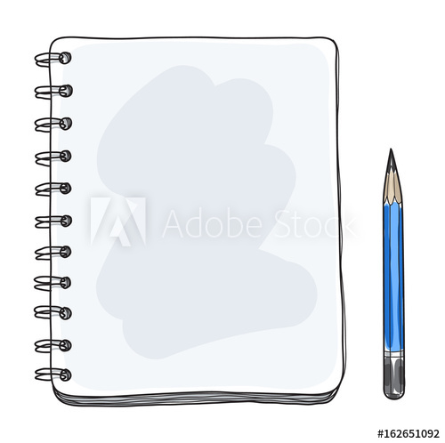 500x498 Mini Sketchbook And Pebcil Mockup Blank Paper Hand Drawn Vector