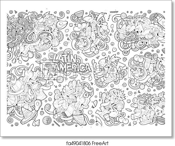 560x470 Free Art Print Of Sketchy Vector Hand Drawn Doodle Latin American