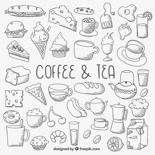 626x626 Sketchy Food Icons Vector Free Download