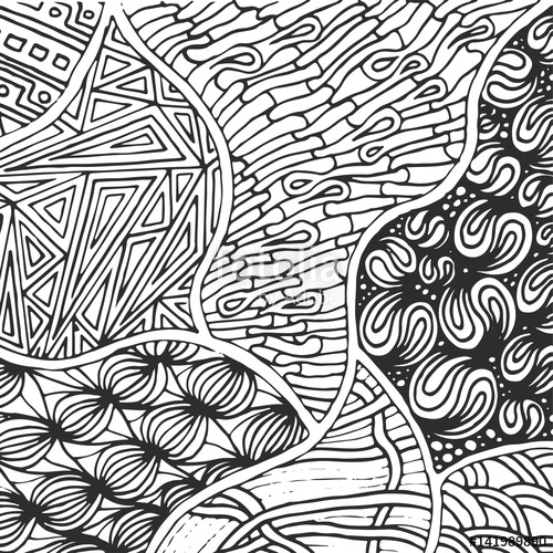 500x500 Sketchy Vector Hand Drawn Doodles, Zen Tangle, Zen Art Patterns