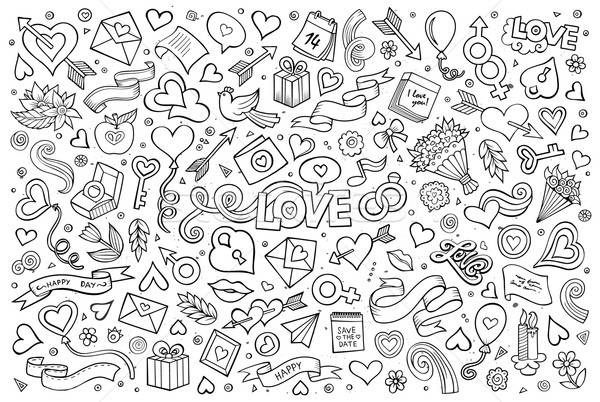 600x402 Sketchy Vector Hand Drawn Doodles Cartoon Set Of Love Vector