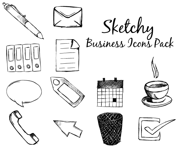 600x492 Vector Sketchy Business Icons Pack Download Free Vector Art