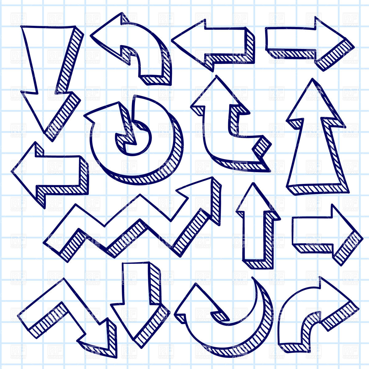 1200x1200 Collection Of Sketchy Arrows Vector Image Of Design Elements