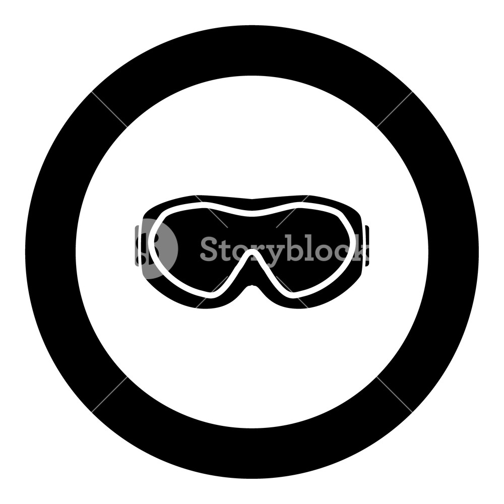 Ski Goggles Icon Black Color In Circle Vector Illustration 1000x1000 Ski Goggles Icon Black Color In Circle Vector Illustration
