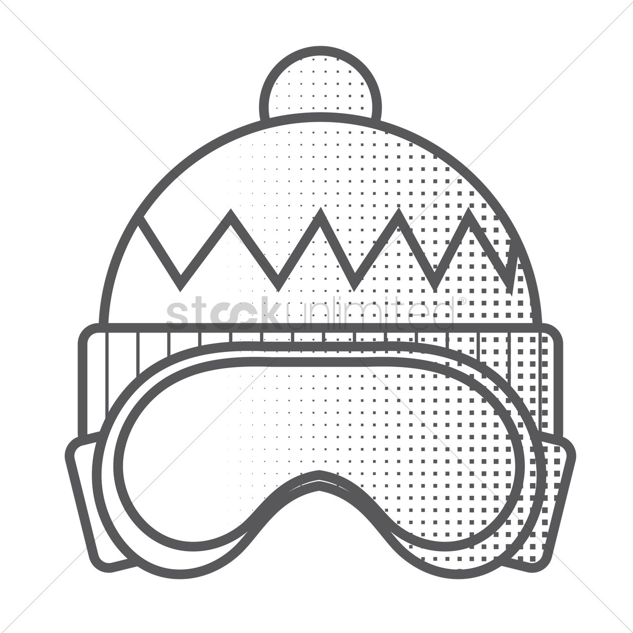Winter Hat And Ski Goggles Vector Image 1300x1300 Winter Hat And Ski Goggles Vector Image
