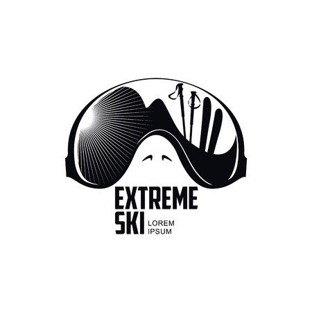 Black And White Graphic Mountain Skiing Goggles Vector 450x450 Black And White Graphic Mountain Skiing Goggles Vector