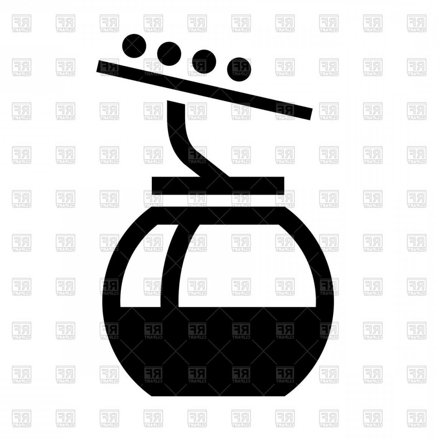 1440x1440 Ski Lift Black Icon Vector Clipart Cqrecords