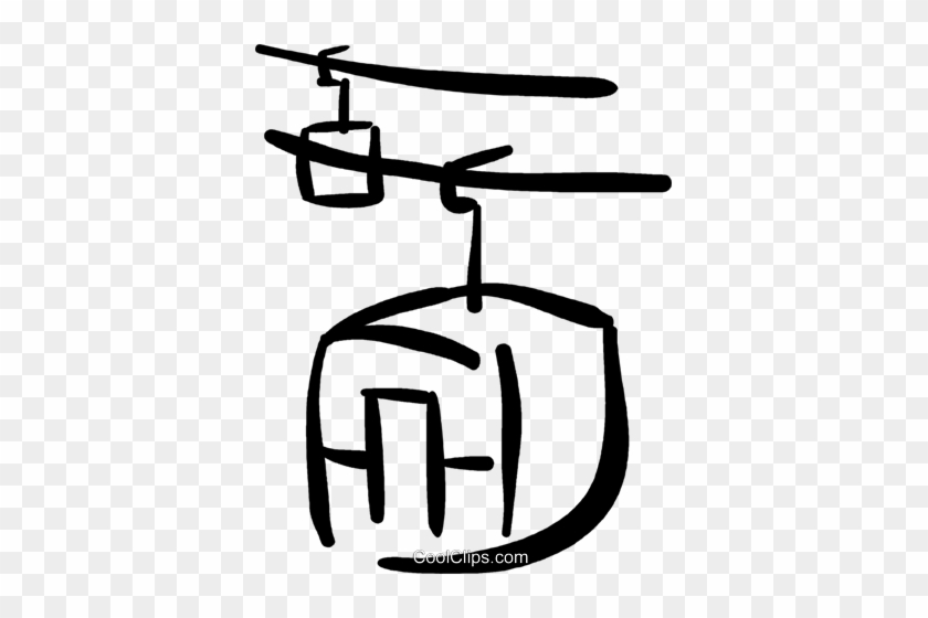 840x560 Ski Lift Royalty Free Vector Clip Art Illustration