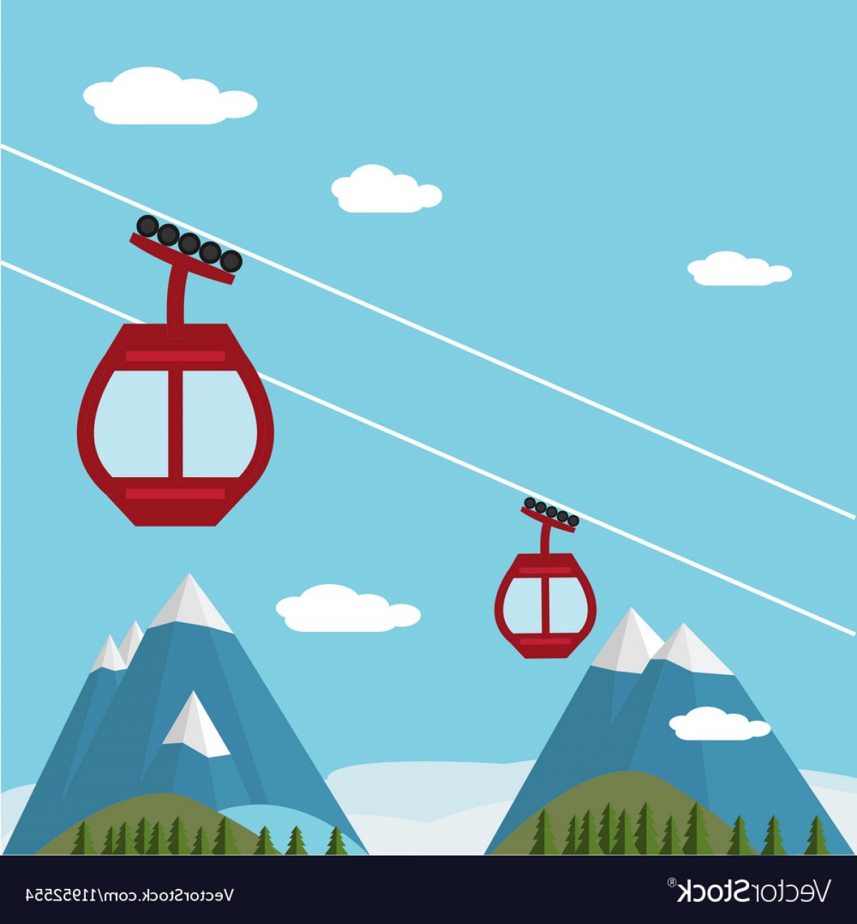 1200x1294 Ski Lift Vector Lamaison